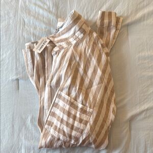 Old navy Beige and White Striped Shirt